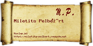 Miletits Pelbárt névjegykártya